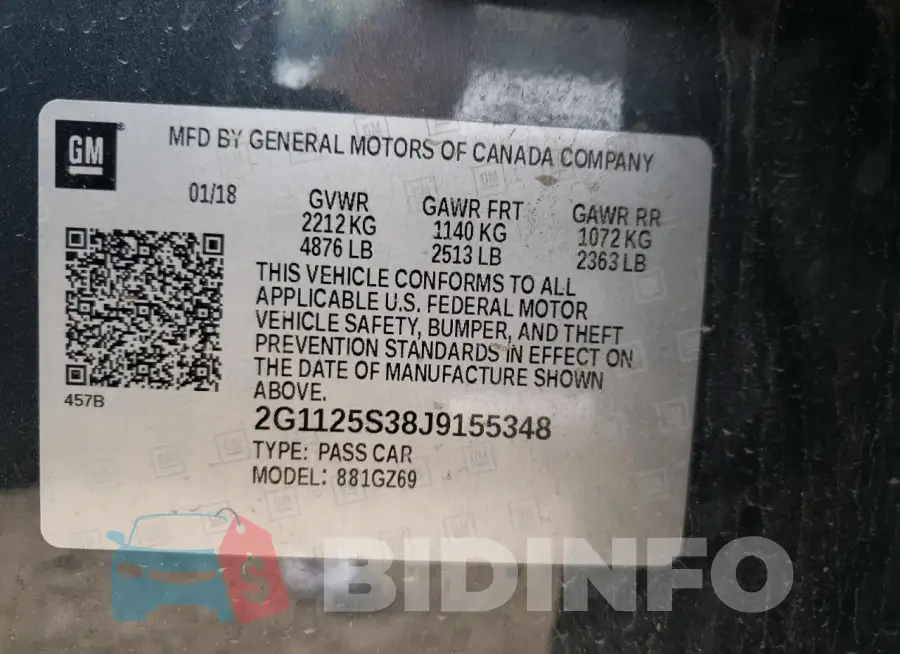 2G1125S38J9155348 Photo# 12