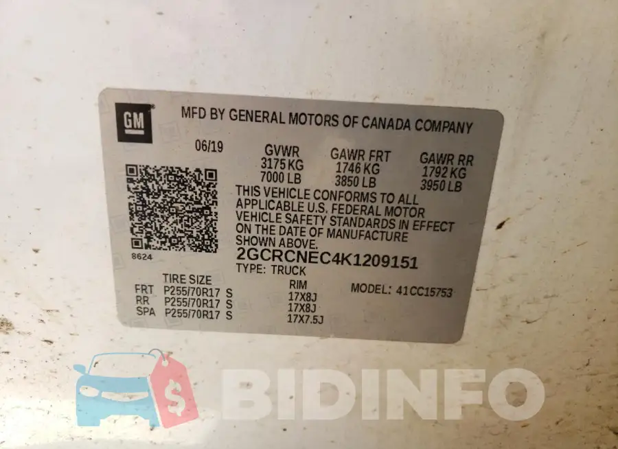 2GCRCNEC4K1209151 Photo# 12