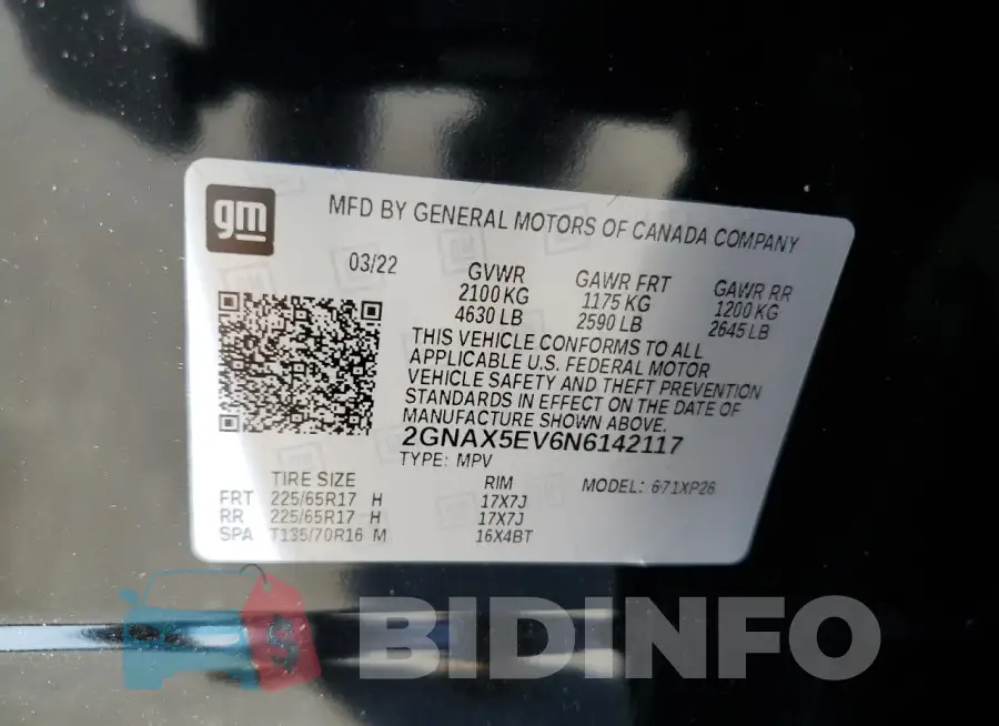 2GNAX5EV6N6142117 Photo# 13