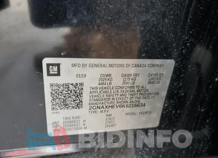 2GNAXHEV6K6216634 Photo# 13
