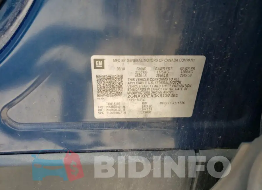 2GNAXPEX3K6137451 Photo# 13