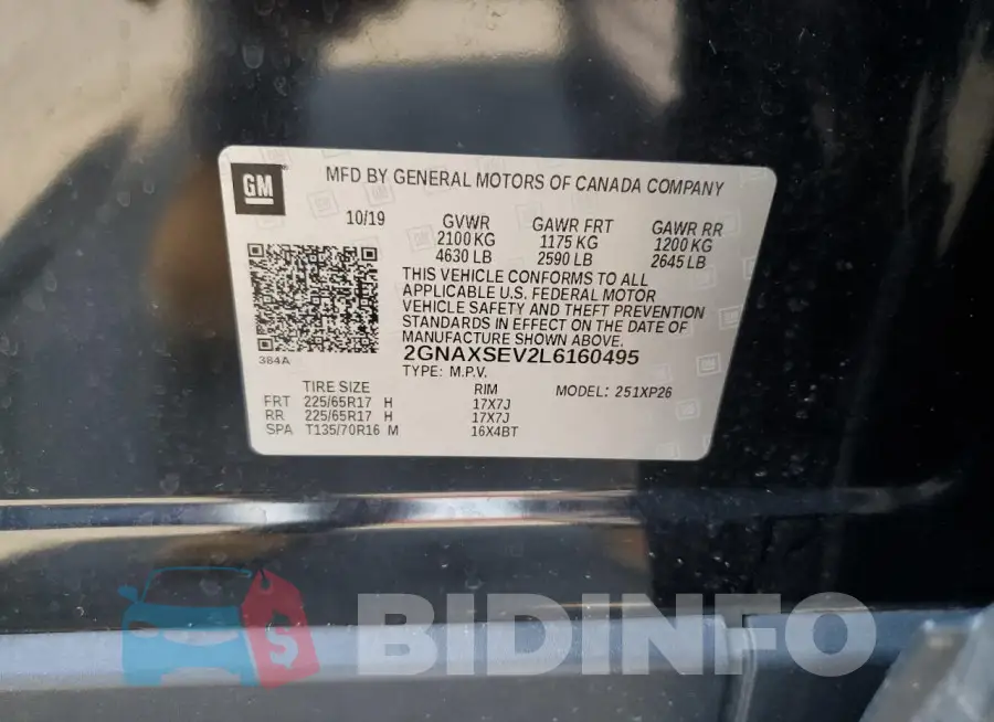 2GNAXSEV2L6160495 Photo# 12