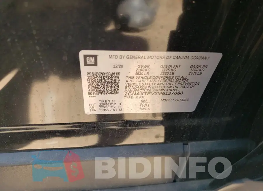 2GNAXTEV2M6137080 Photo# 12