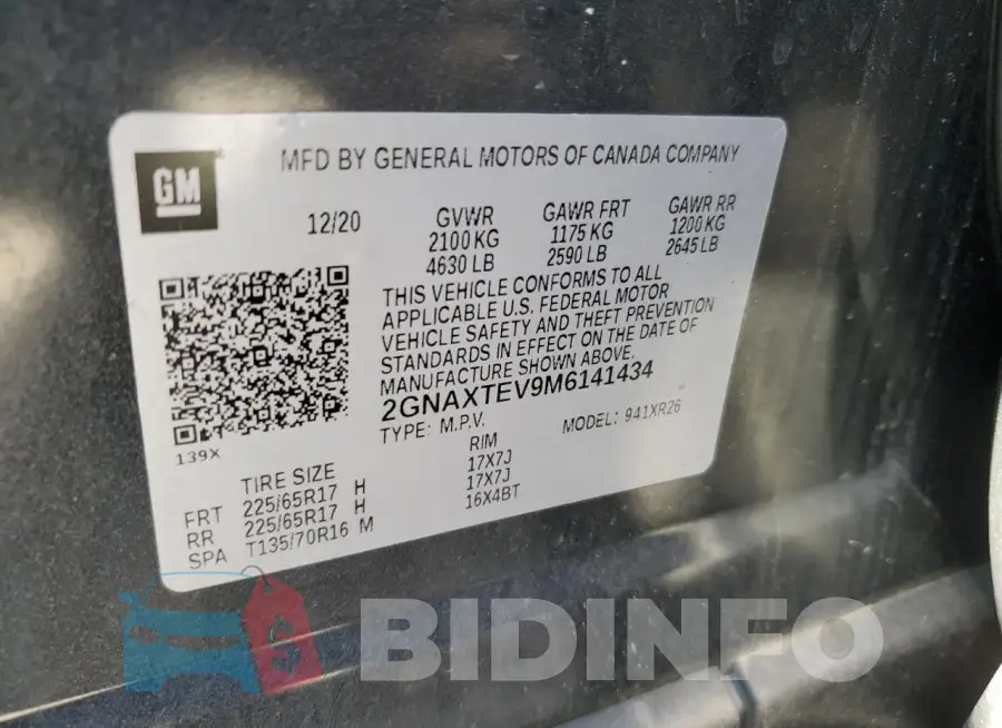 2GNAXTEV9M6141434 Photo# 12