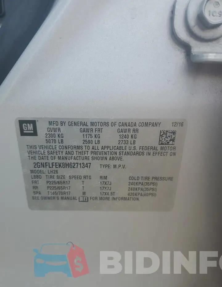 2GNFLFEK8H6271347 Photo# 13