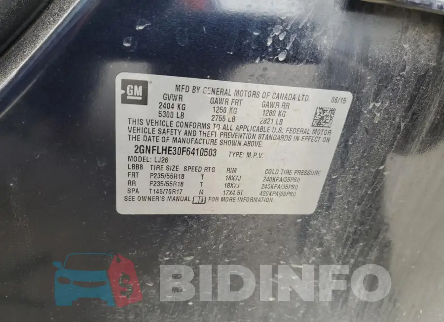 2GNFLHE30F6410503 Photo# 13