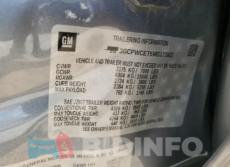 3GCPWCET5MG173922 Photo# 12