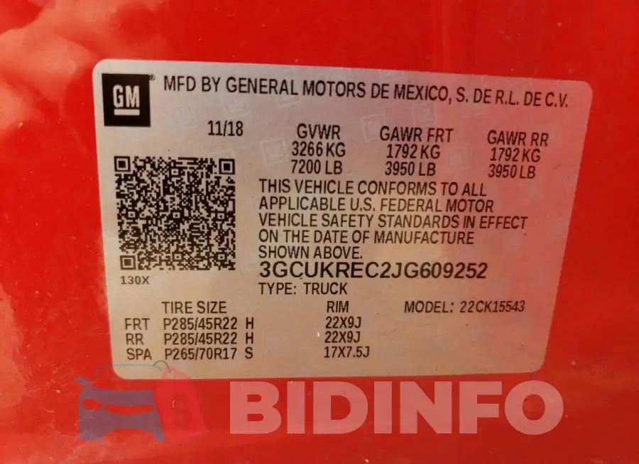 3GCUKREC2JG609252 Photo# 12