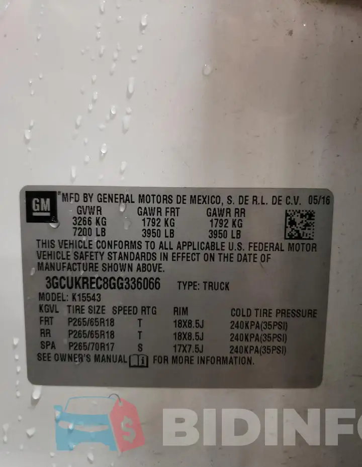 3GCUKREC8GG336066 Photo# 12