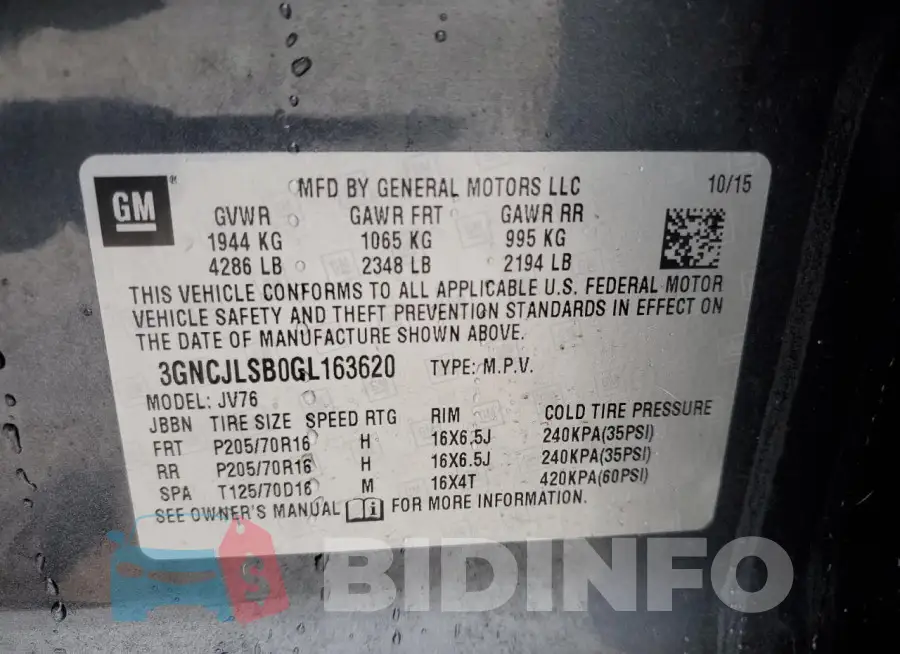 3GNCJLSB0GL163620 Photo# 12