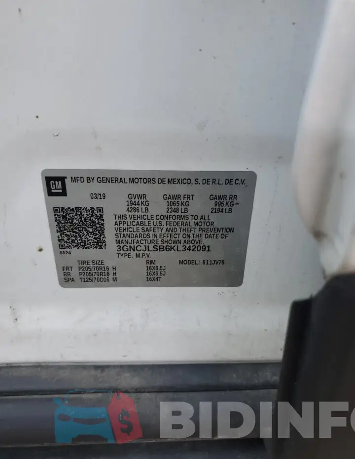3GNCJLSB6KL342091 Photo# 13