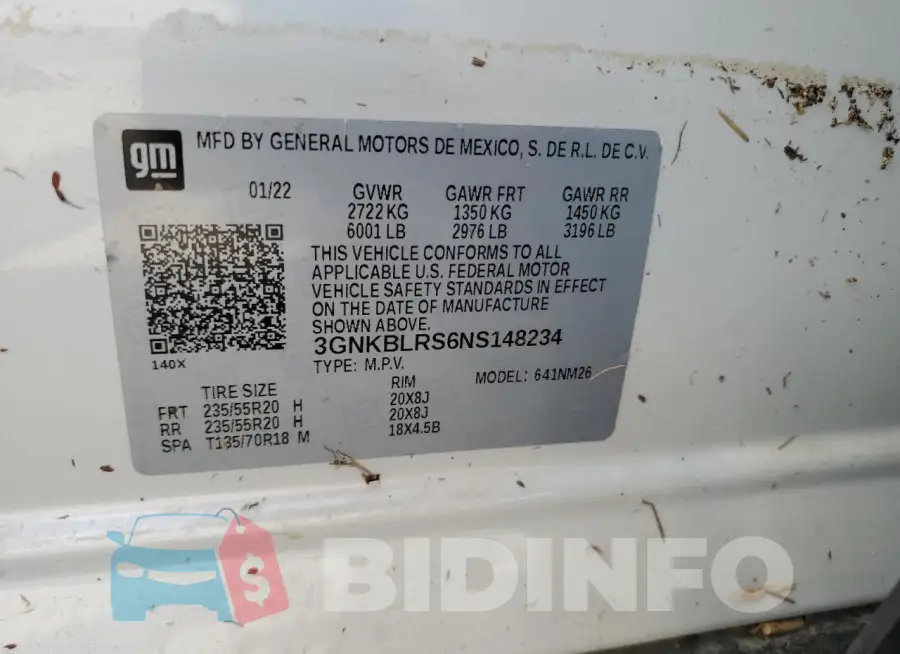 3GNKBLRS6NS148234 Photo# 13