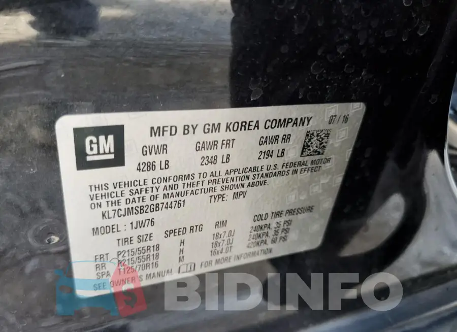 KL7CJMSB2GB744761 Photo# 12