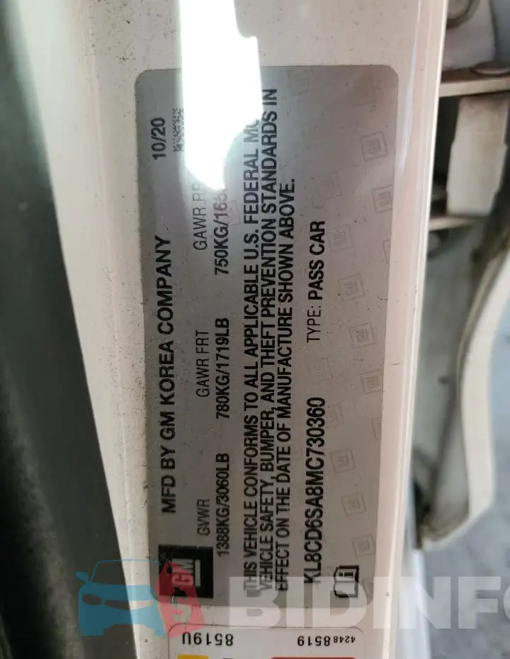 KL8CD6SA8MC730360 Photo# 12