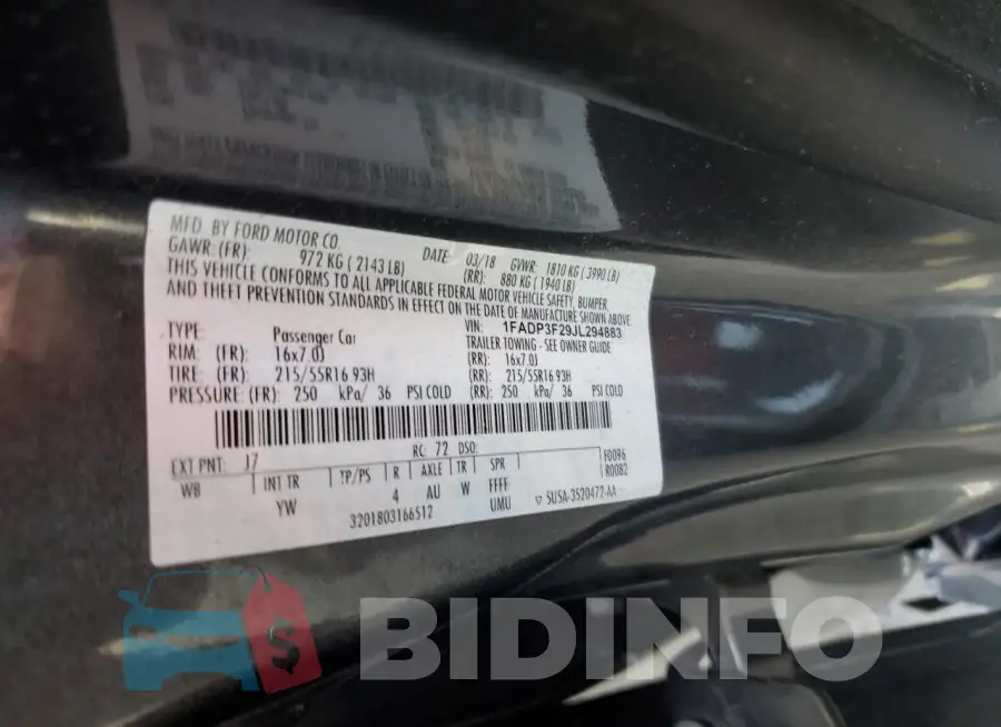 1FADP3F29JL294883 Photo# 13