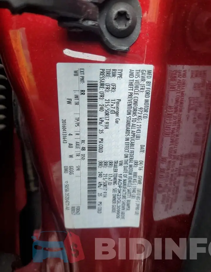 1FADP3K23GL309909 Photo# 12