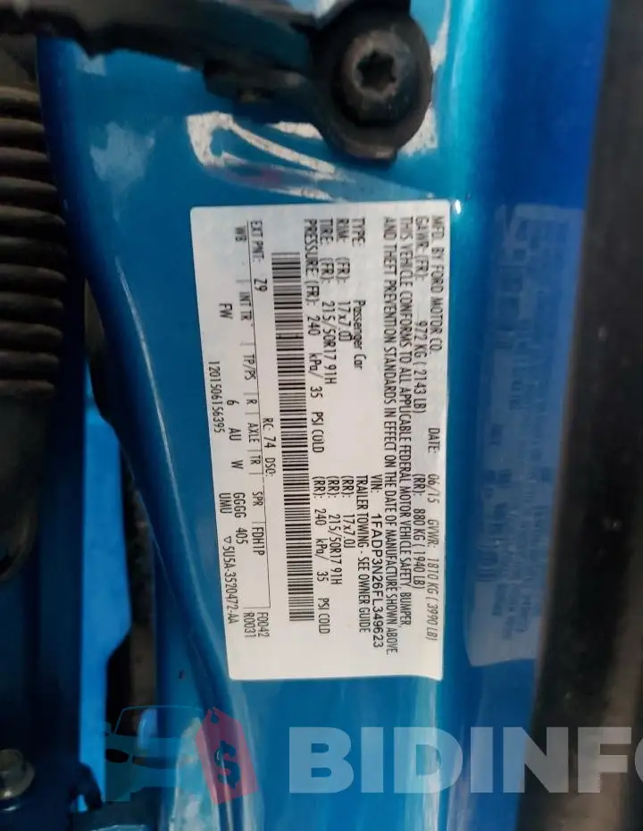 1FADP3N26FL349623 Photo# 12