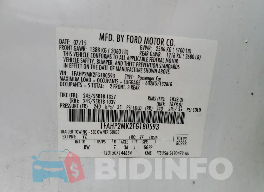 1FAHP2MK2FG180593 Photo# 12