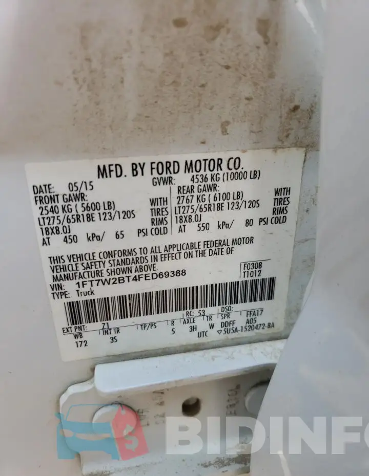 1FT7W2BT4FED69388 Photo# 12