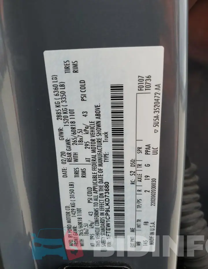 1FTEW1CP9LKD73680 Photo# 12