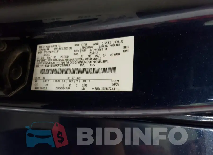 1FTEW1E48KFC80093 Photo# 12