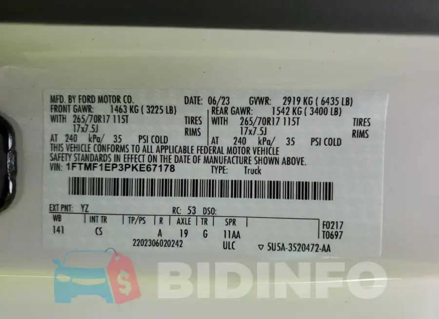1FTMF1EP3PKE67178 Photo# 12