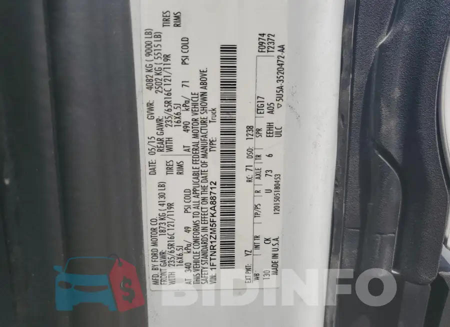 1FTNR1ZM5FKA88712 Photo# 13