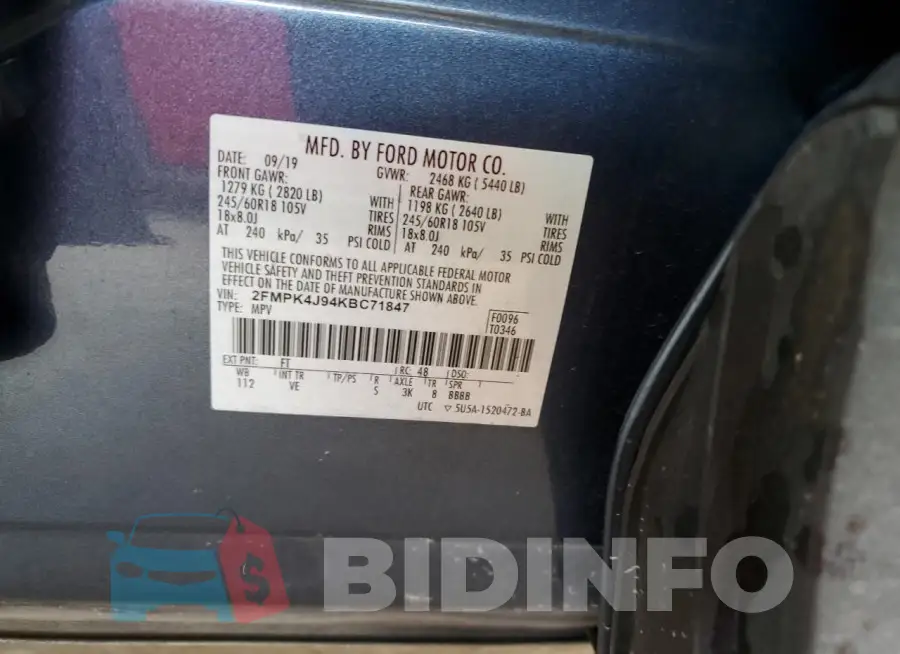 2FMPK4J94KBC71847 Photo# 14