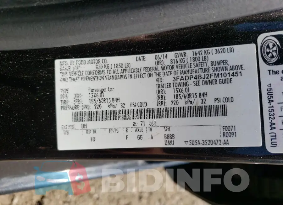 3FADP4BJ2FM101451 Photo# 12