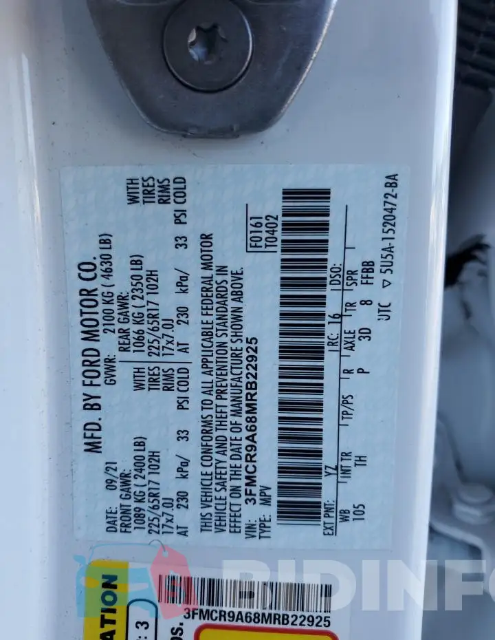3FMCR9A68MRB22925 Photo# 13