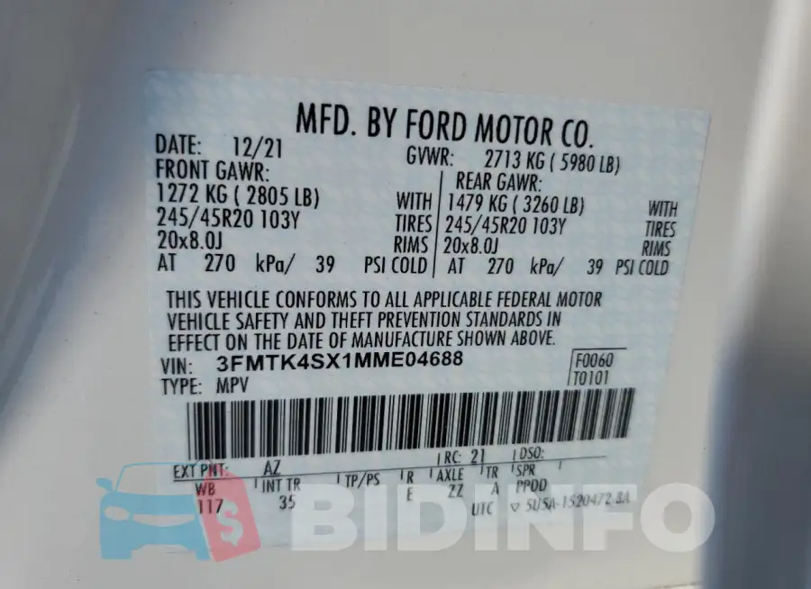 3FMTK4SX1MME04688 Photo# 13