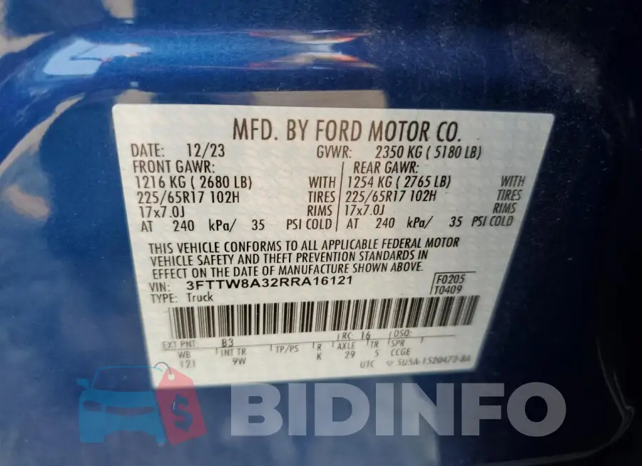 3FTTW8A32RRA16121 Photo# 13