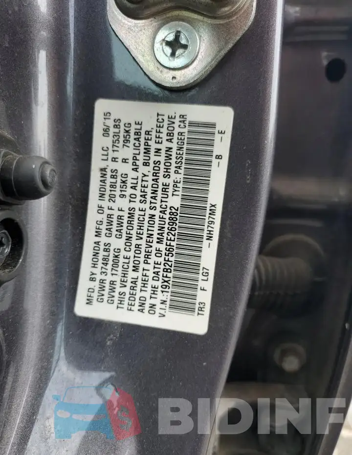 19XFB2F56FE269882 Photo# 13