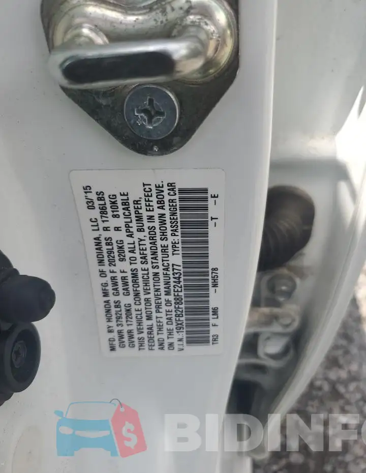 19XFB2F88FE244377 Photo# 12