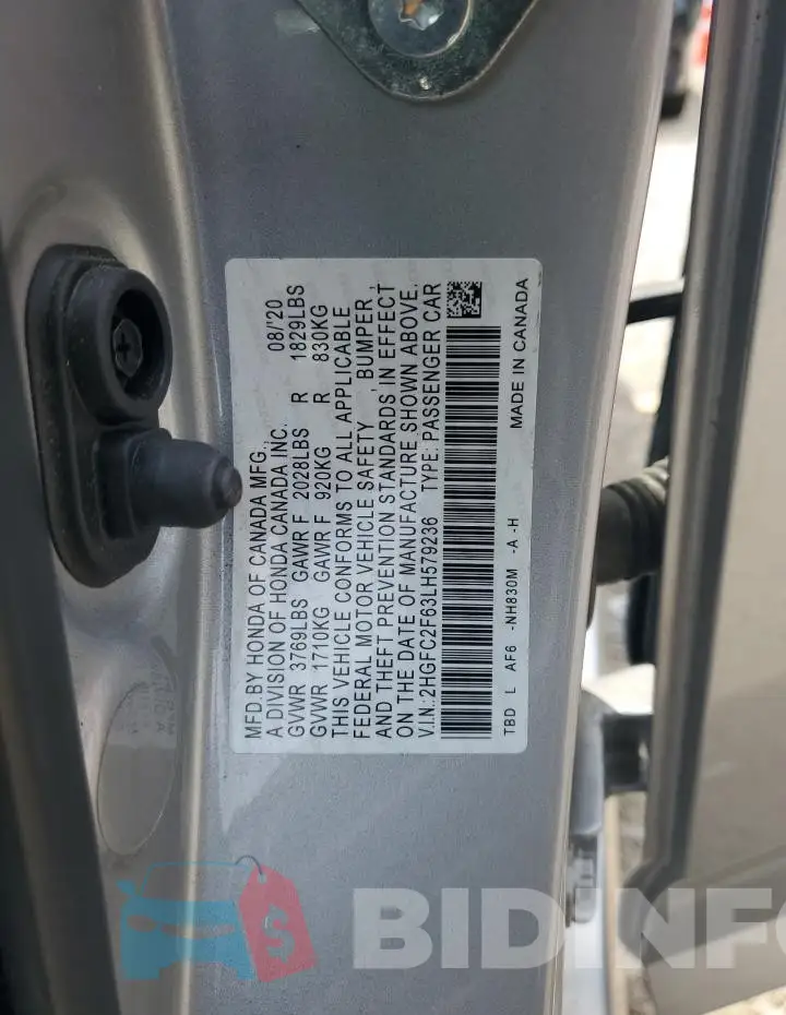 2HGFC2F63LH579236 Photo# 12