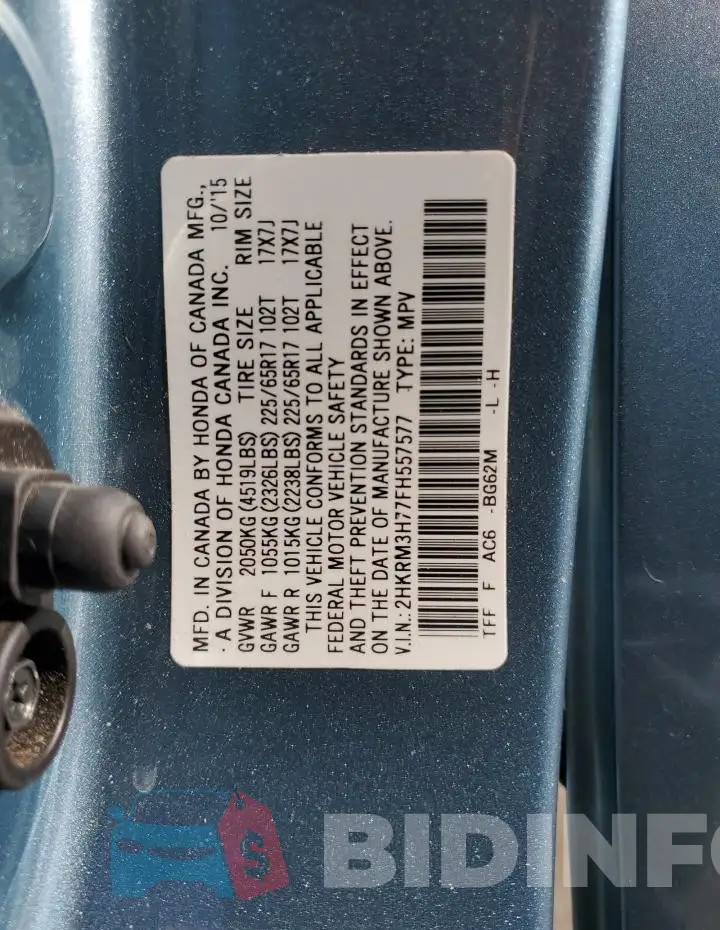 2HKRM3H77FH557577 Photo# 13