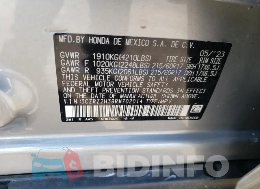 3CZRZ2H38RM702014 Photo# 13