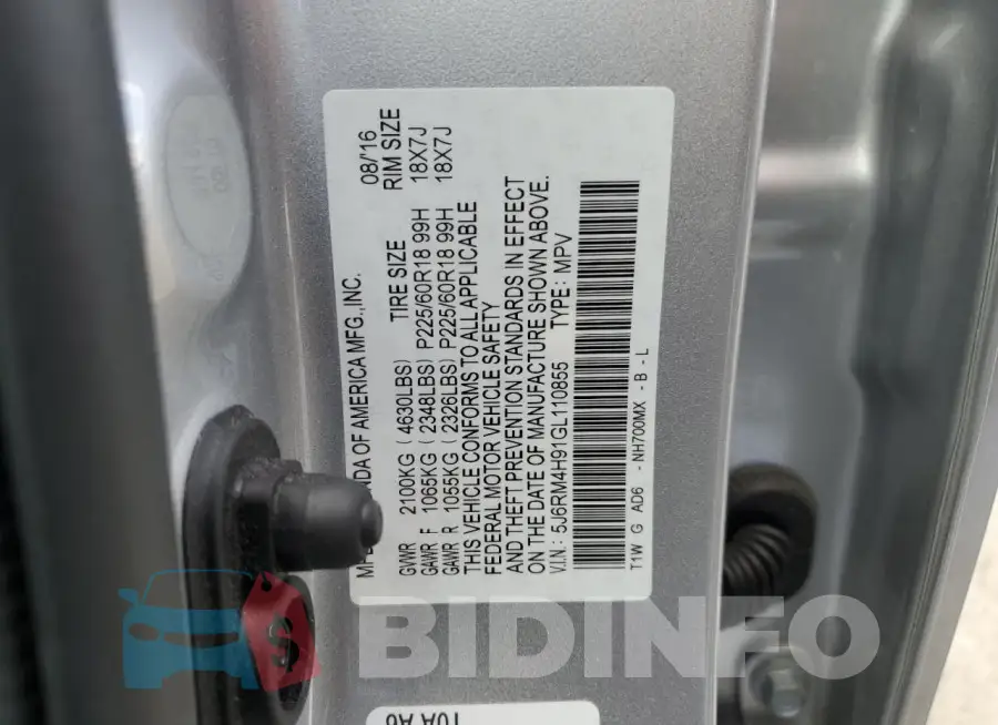 5J6RM4H91GL110855 Photo# 13