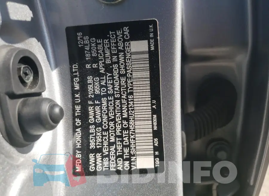SHHFK7H58HU213416 Photo# 12