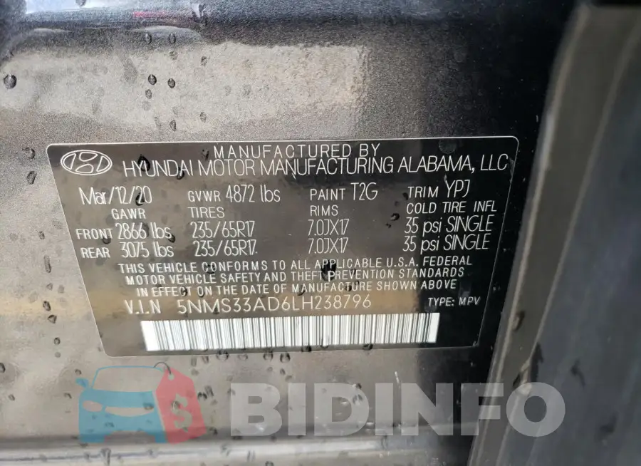 5NMS33AD6LH238796 Photo# 14