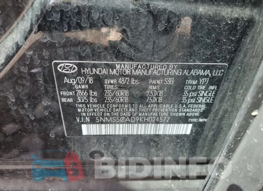 5NMS5CAD9KH024572 Photo# 13