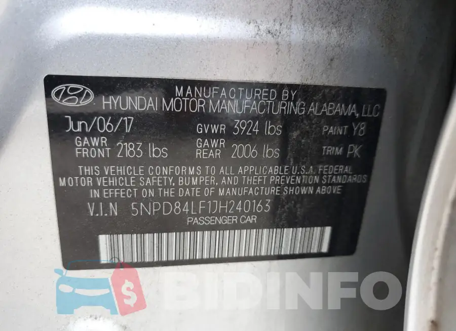 5NPD84LF1JH240163 Photo# 13