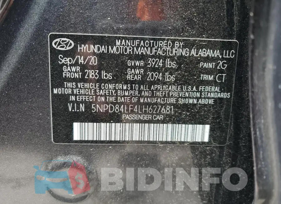 5NPD84LF4LH627681 Photo# 12
