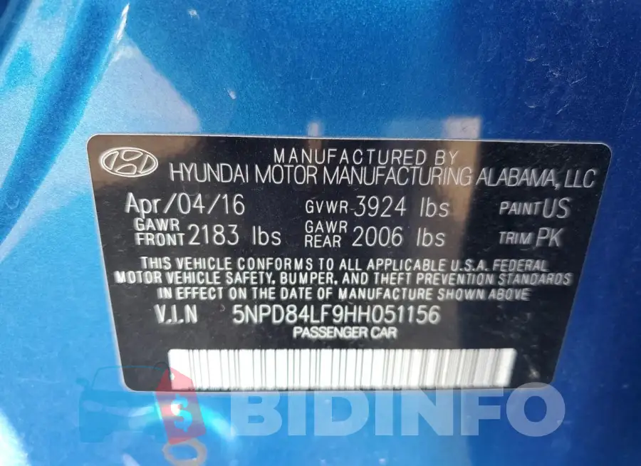 5NPD84LF9HH051156 Photo# 12