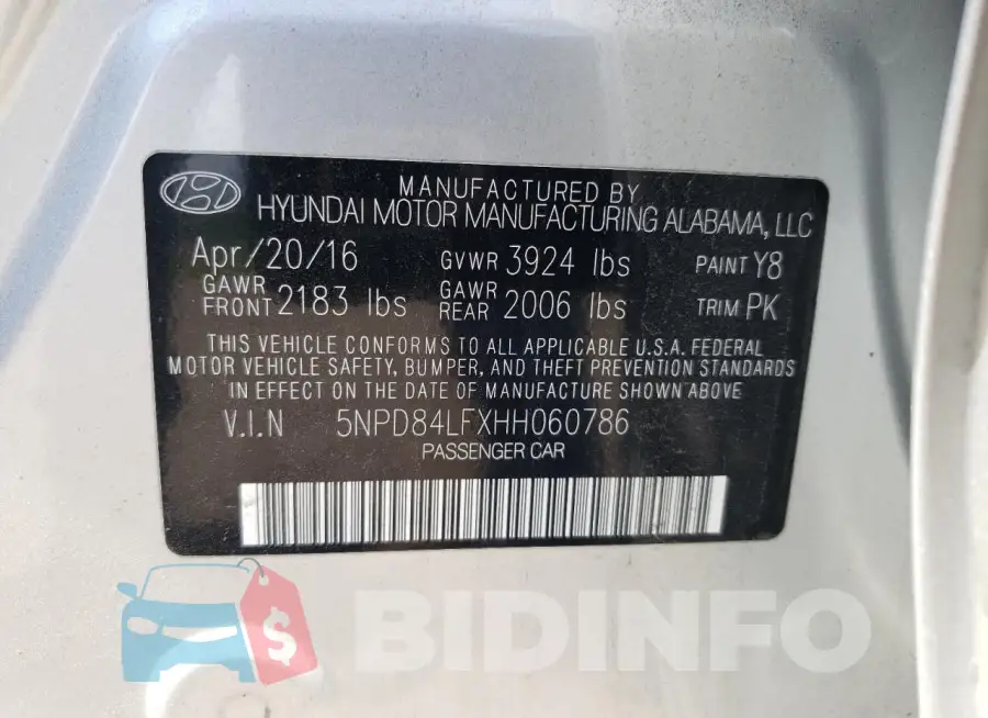 5NPD84LFXHH060786 Photo# 12