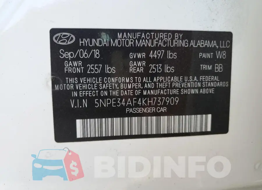 5NPE34AF4KH737909 Photo# 13
