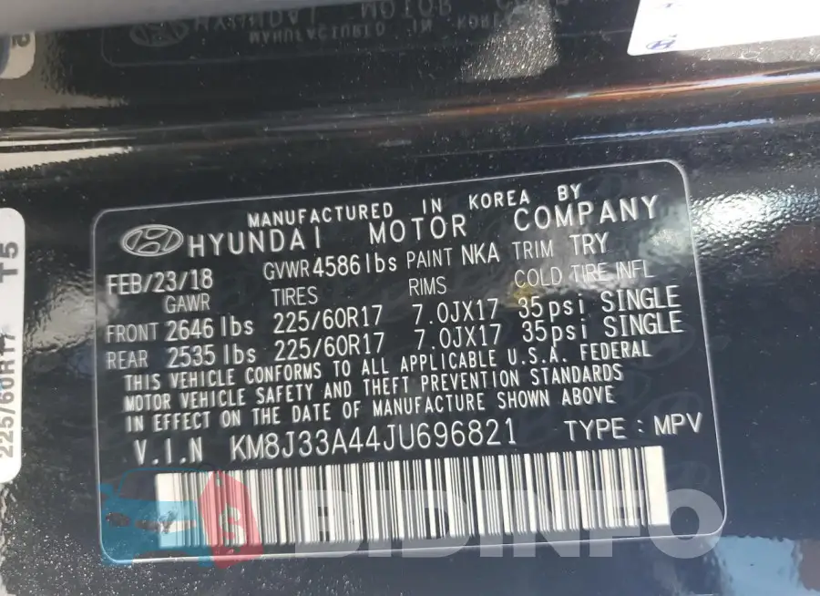 KM8J33A44JU696821 Photo# 12