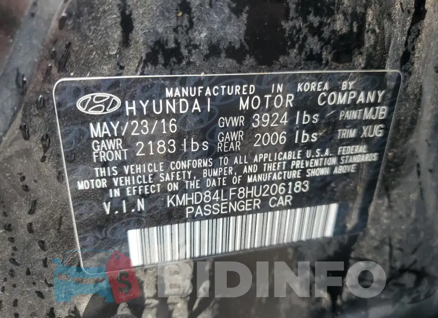 KMHD84LF8HU206183 Photo# 12