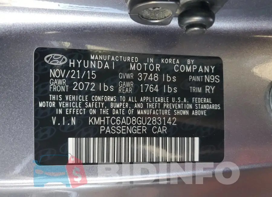 KMHTC6AD8GU283142 Photo# 13