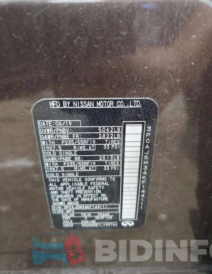 3PCAJ5M34KF144111 Photo# 13